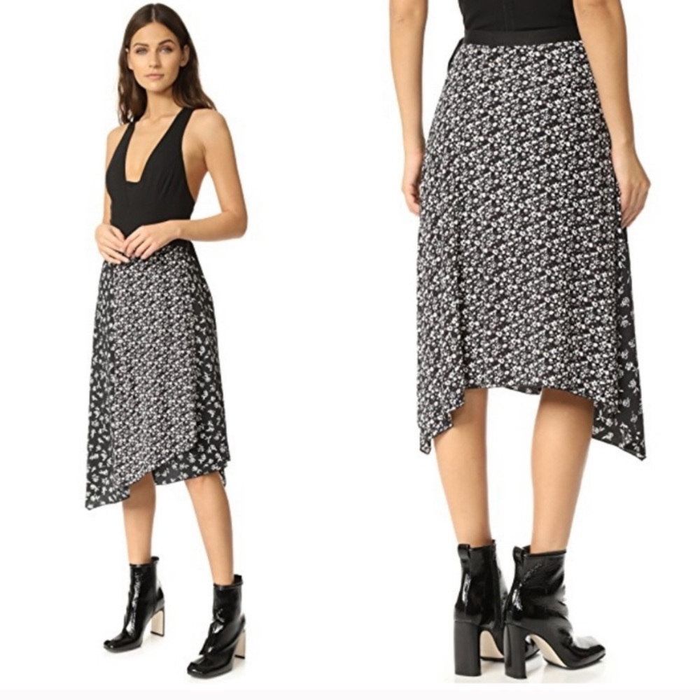Rag & Bone Liv Wrap Floral Asymmetrical Skirt